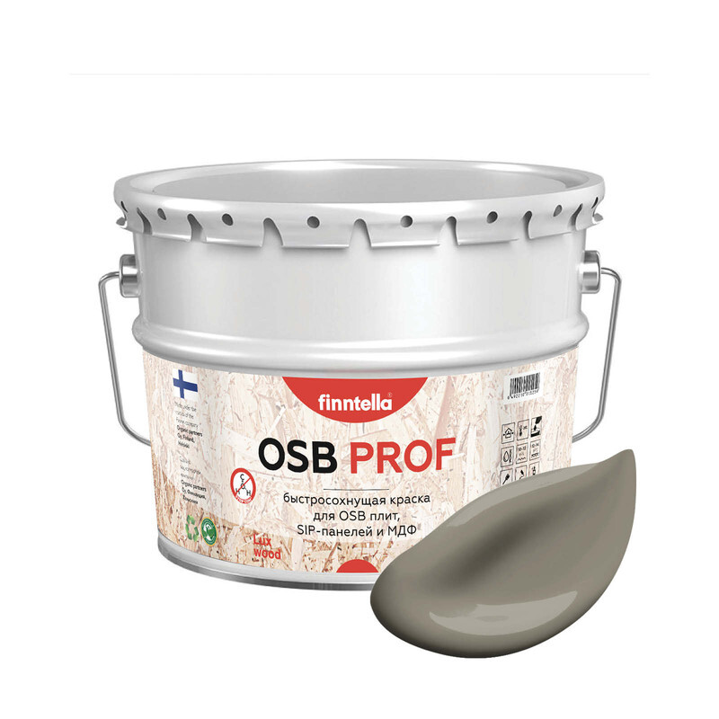 

Краска OSB Prof, MAA светло-коричневый, 9л, Серый, OSB PROF специализированная для ОСБ плит. Высокоадгезионная. Самогрунтующая.
