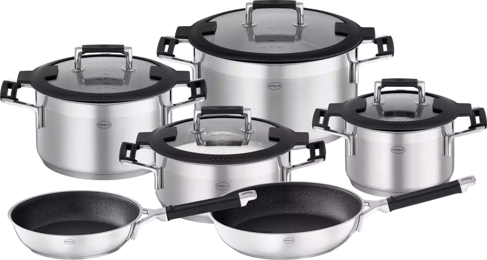 Набор кастрюль и сковородок Rosle Silence® Pro 16,20,20,24см 24/28см