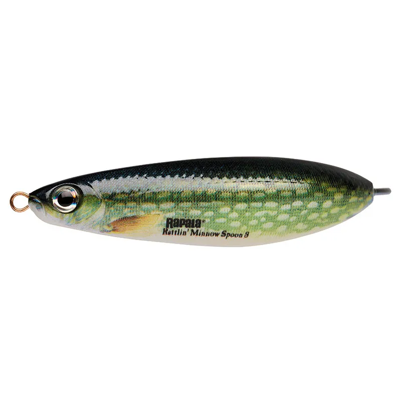 

Незацепляйка Rapala Rattlin' Minnow Spoon 08 /PK / 8см, 16гр., Серебристый;серый