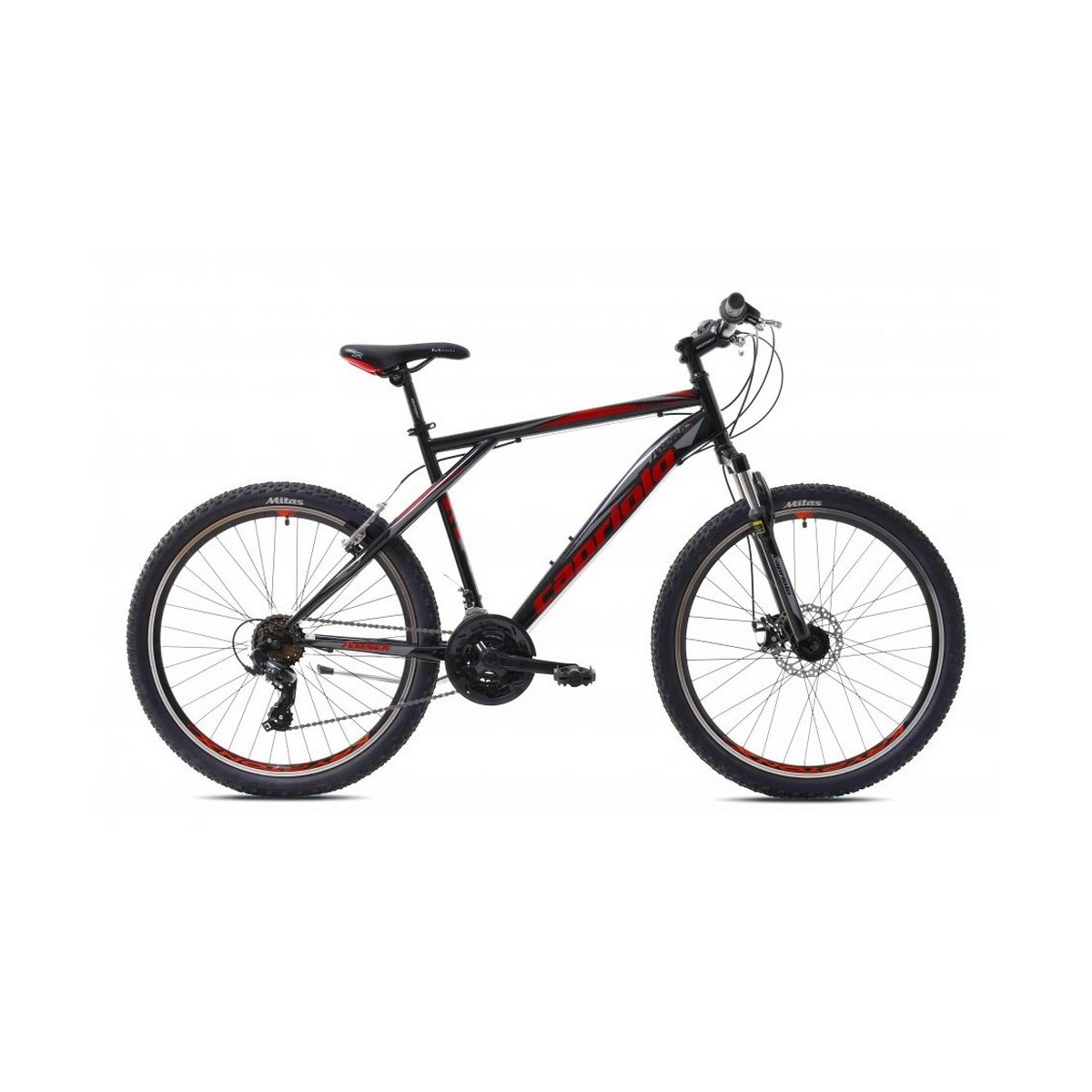 Велосипед CAPRIOLO MTB ADRENALIN 26'' 3 X 6, STEEL 18'' чёрный - красный 2024