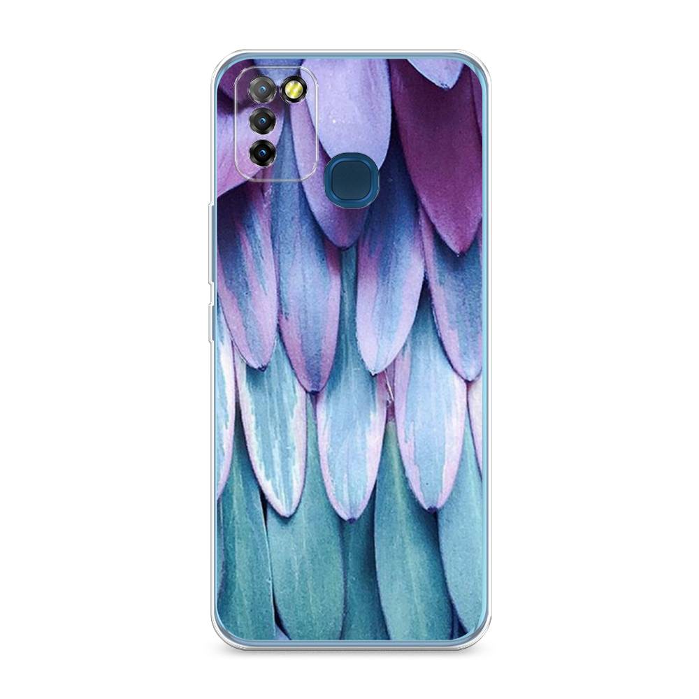 

Чехол на Infinix HOT 10 Lite "Синее перо", Фиолетовый;голубой, 3100350-3