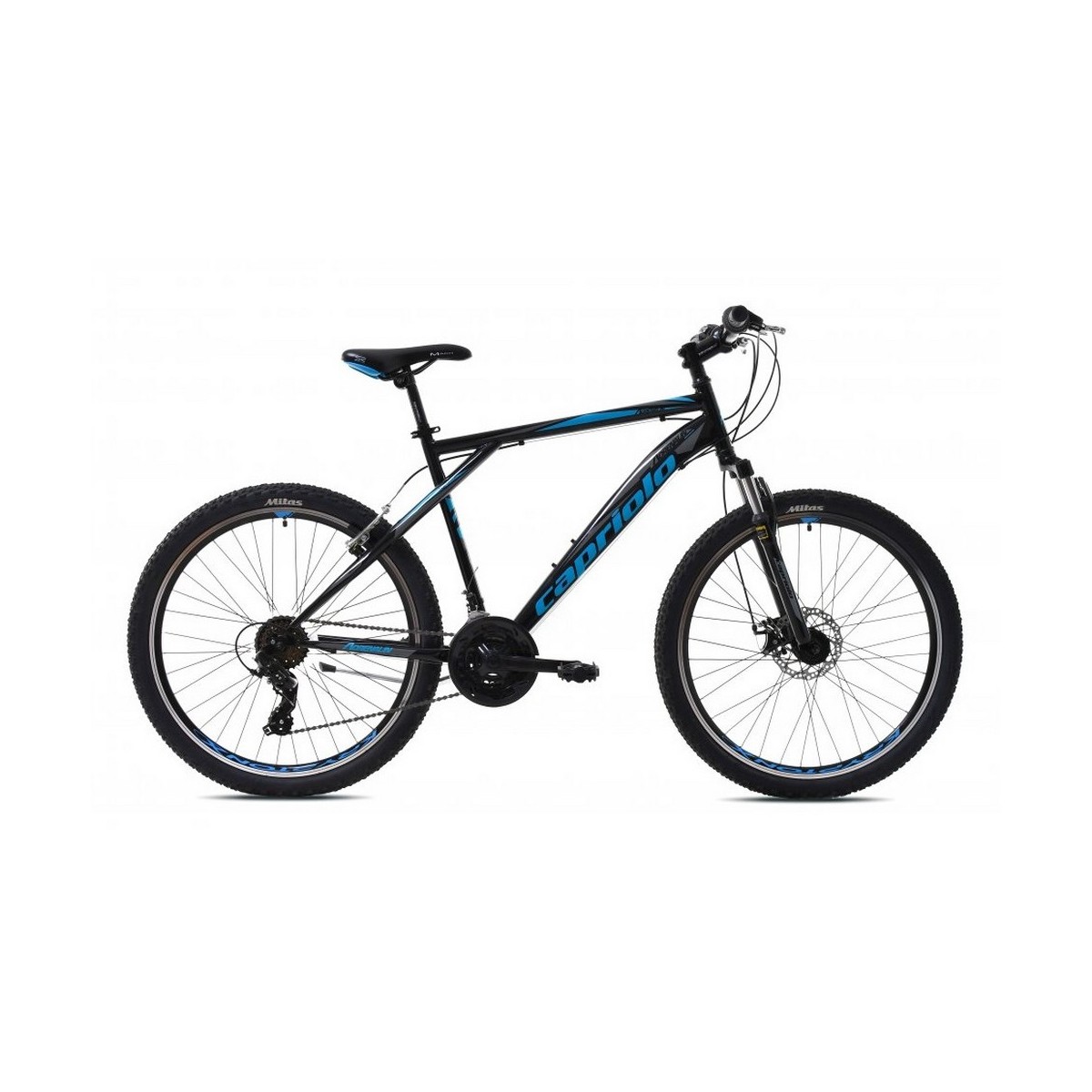 Велосипед CAPRIOLO MTB ADRENALIN 26'' 3 X 6, STEEL 18'' чёрный - синий 2024