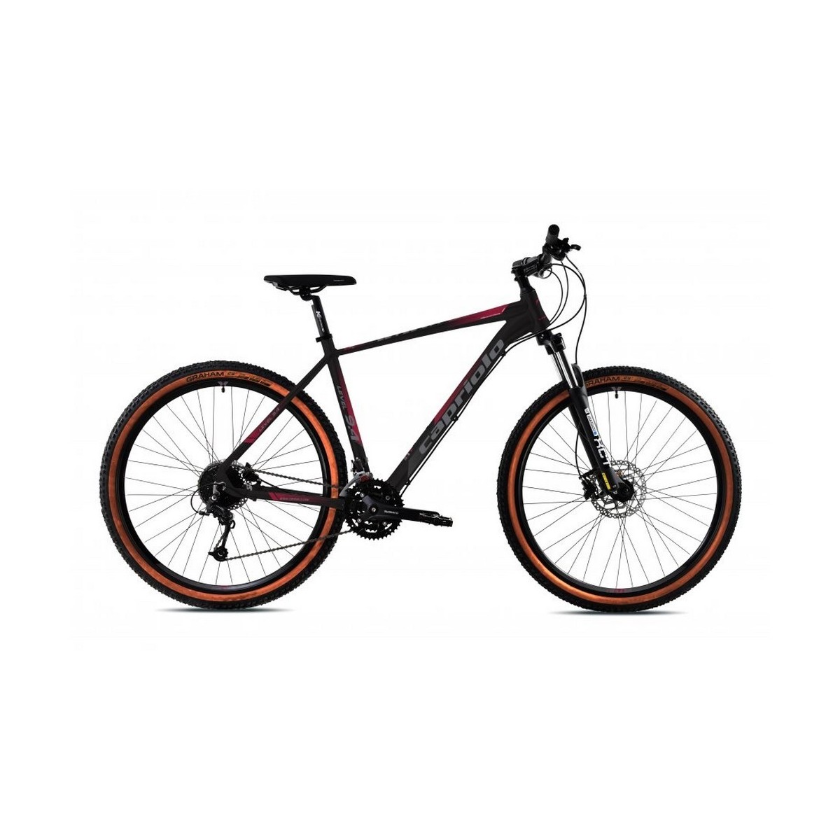 Велосипед CAPRIOLO MTB LEVEL 9.4 29'' 3 X 9, ALU 19'' чёрный - графит - красный 2024