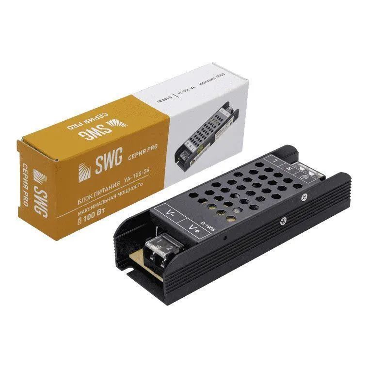 

Блок питания SWG 24V 100W IP20 4,2A YA-100-24 002832, Черный