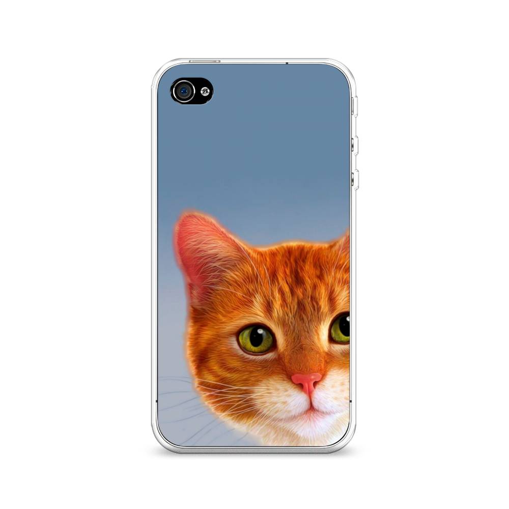 

Чехол на Apple iPhone 4 "Любопытный котик", Коричневый, 10150-1