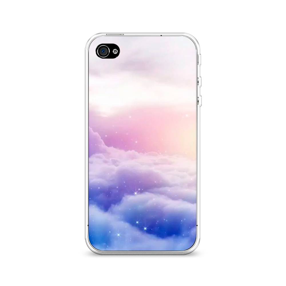 

Чехол на Apple iPhone 4/4S "Небеса", Голубой;белый;розовый, 10150-2