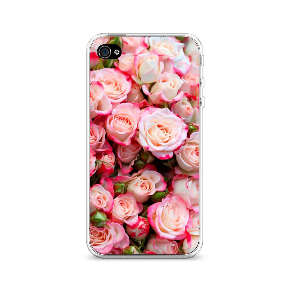 

Чехол на Apple iPhone 4/4S "Много роз", Розовый, 10150-2