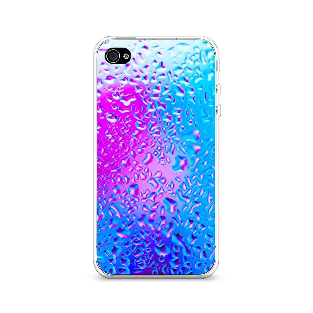 

Чехол на Apple iPhone 4/4S "Капли на стекле", Голубой;розовый, 10150-3