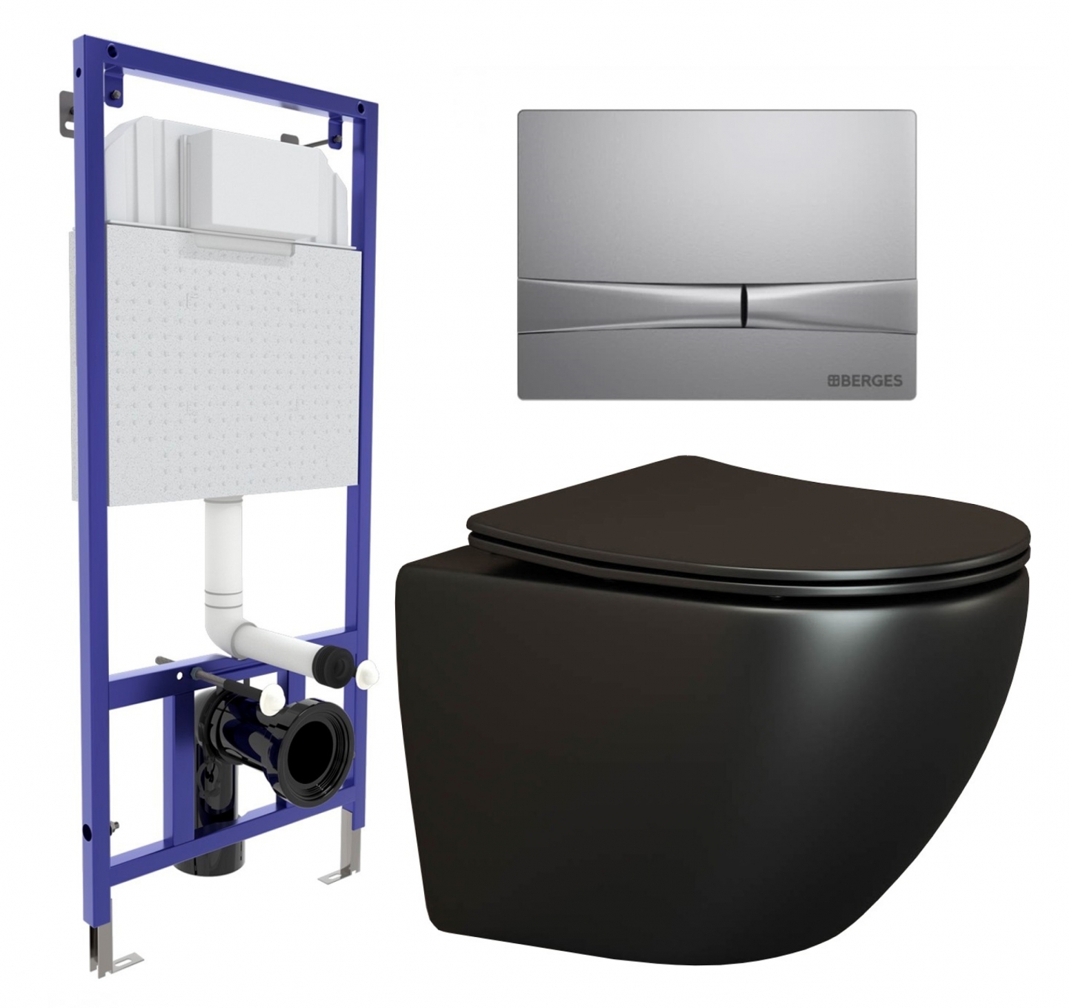 

Комплект: инсталляция Berges Wasserhaus + унитаз Metropol + кнопка хром матовая, 525008