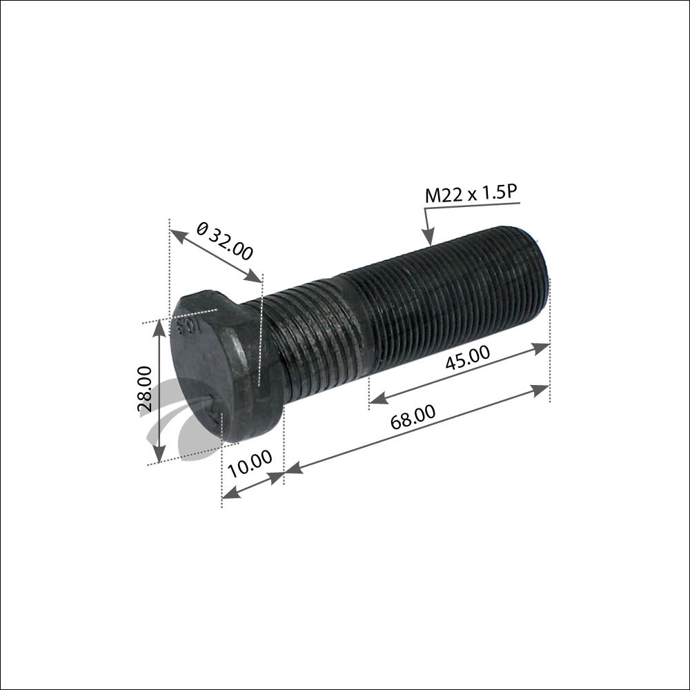 

Болт колеса MB передний М22x1.5x68