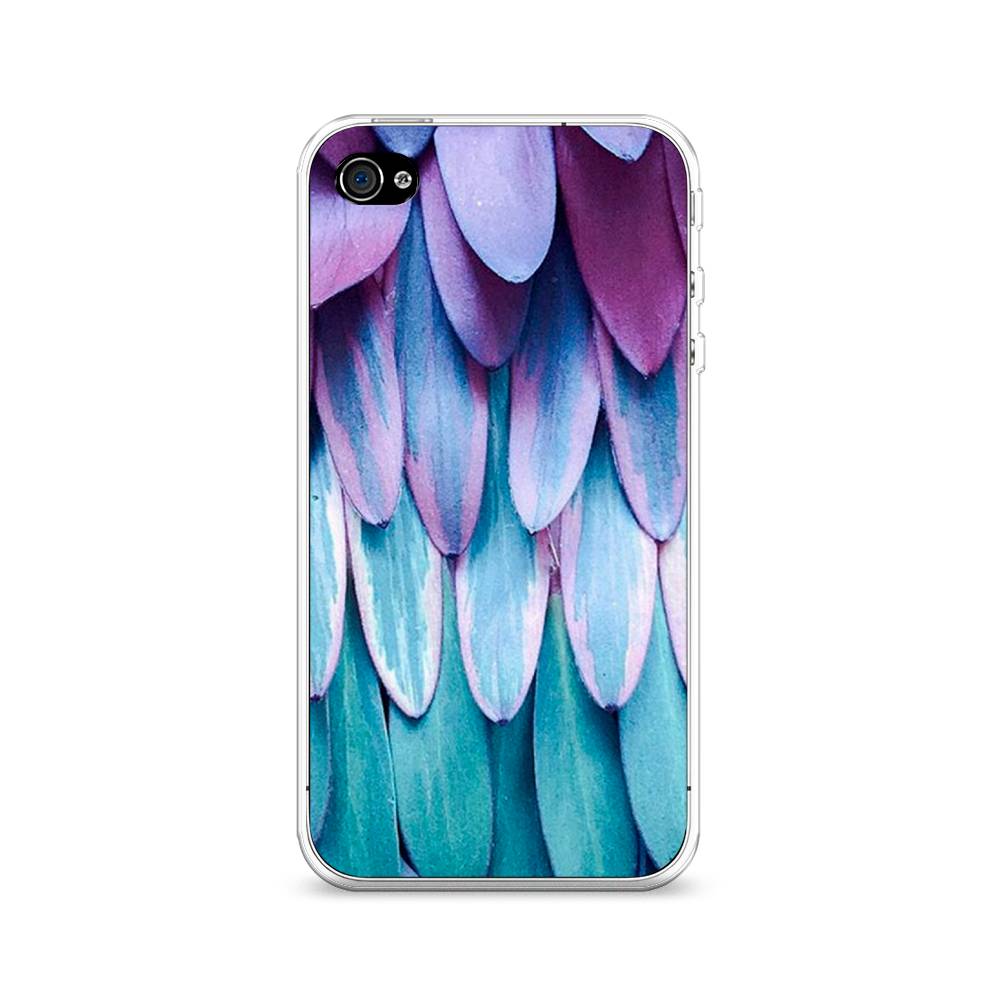 

Чехол на Apple iPhone 4/4S "Синее перо", Фиолетовый;голубой, 10150-3