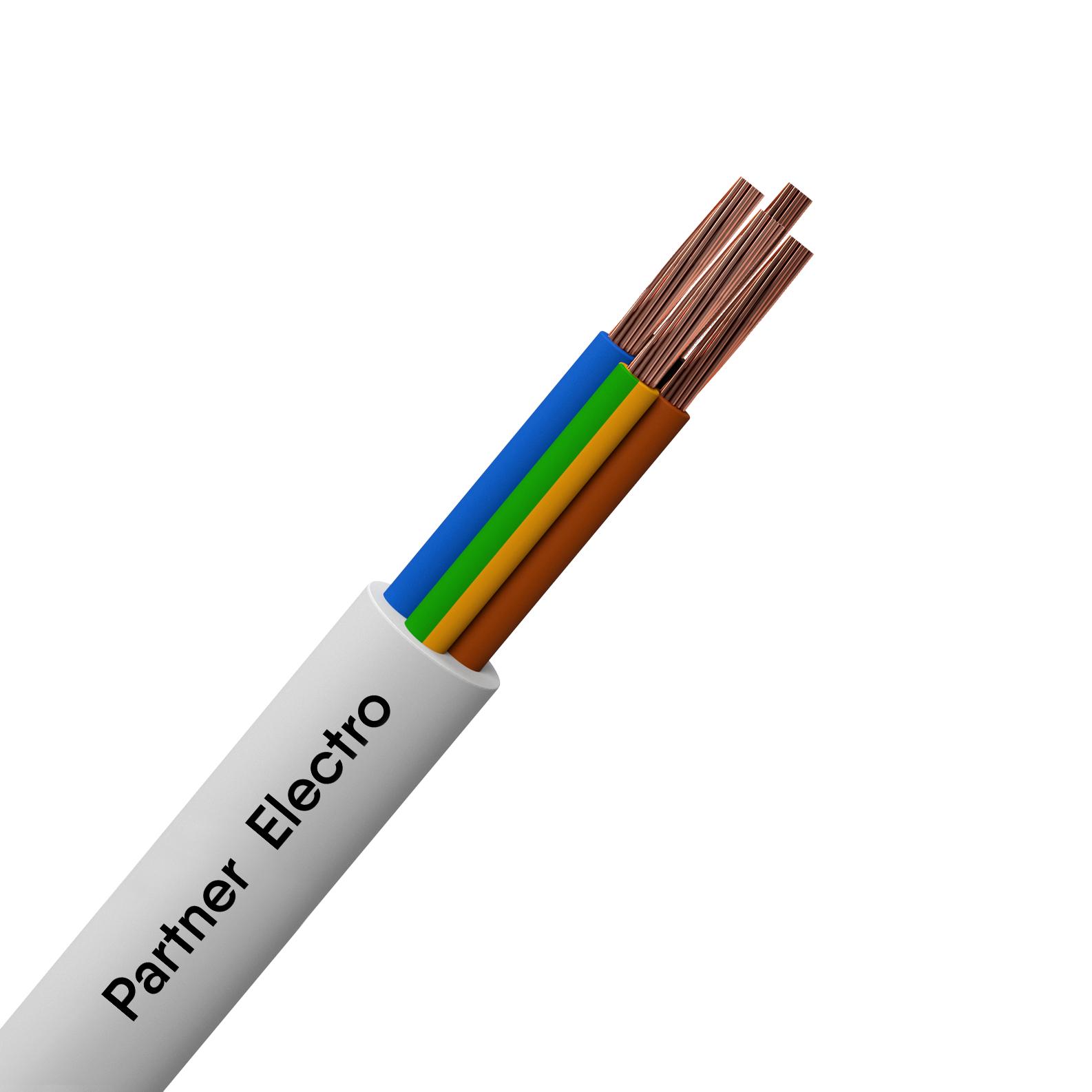 Провод Партнер-Электро ПВС 4х1,5 ГОСТ белый (100м) шнур для вязания 100% полиэфир 3мм 100м 200±20гр 01 белый