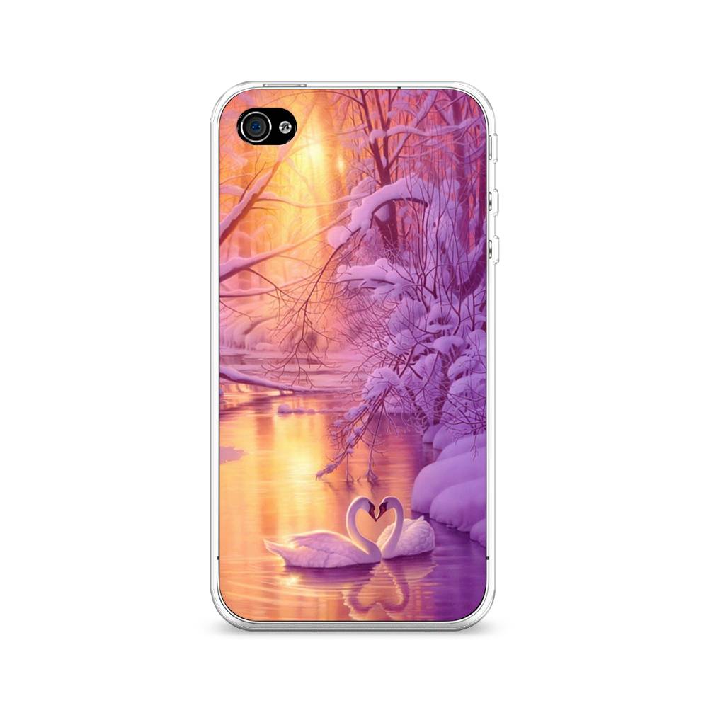 

Чехол на Apple iPhone 4/4S "Зима 1", Фиолетовый;желтый, 10150-2