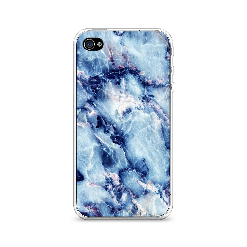 

Чехол на Apple iPhone 4/4S "Мрамор с синими прожилками", Синий, 10150-3