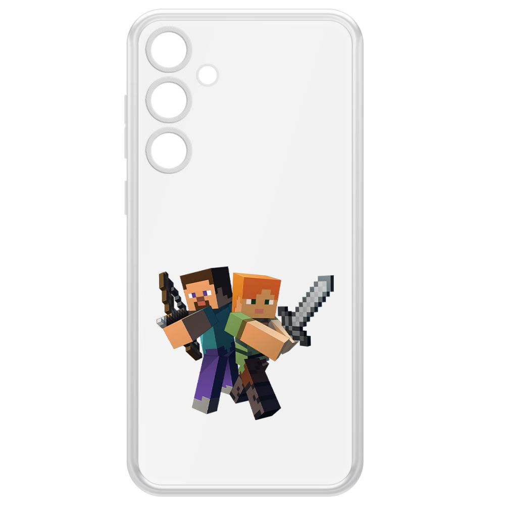 

Чехол-накладка Krutoff Clear Case Minecraft-Стив и Алекс для Samsung Galaxy A35 5G (A356), Прозрачный