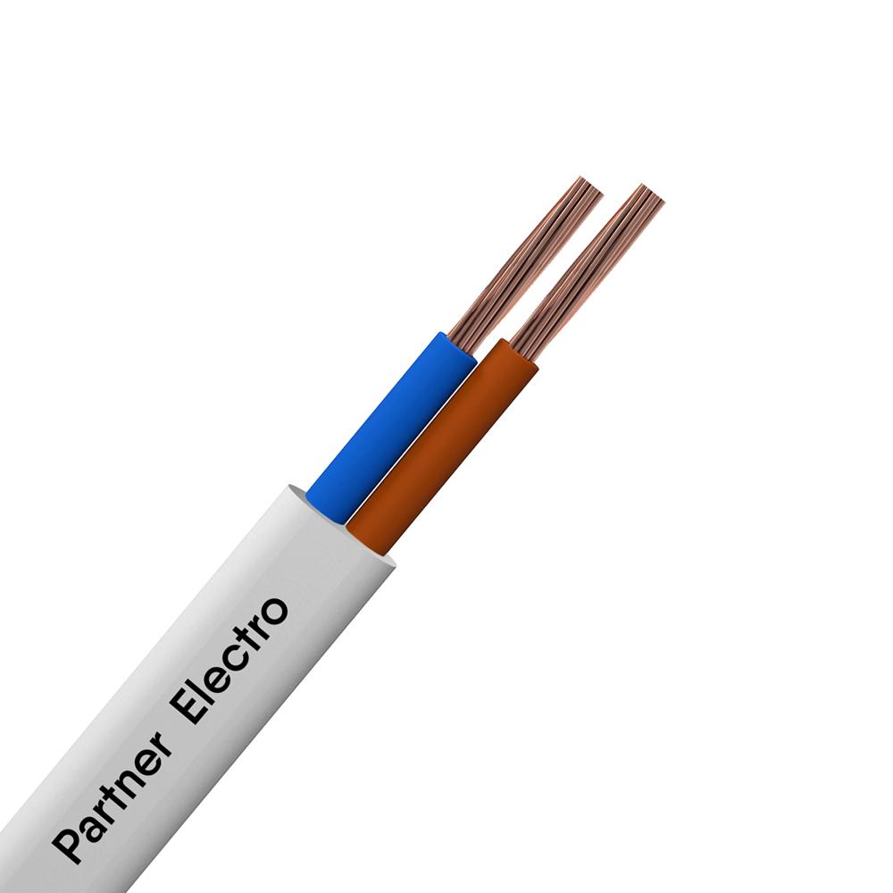 Провод Партнер-Электро ПуГВВ 2х2,5 ГОСТ (100м) шнур для вязания без сердечника 70% хлопок 30% полиэстер ширина 3мм 100м 160±10гр 121