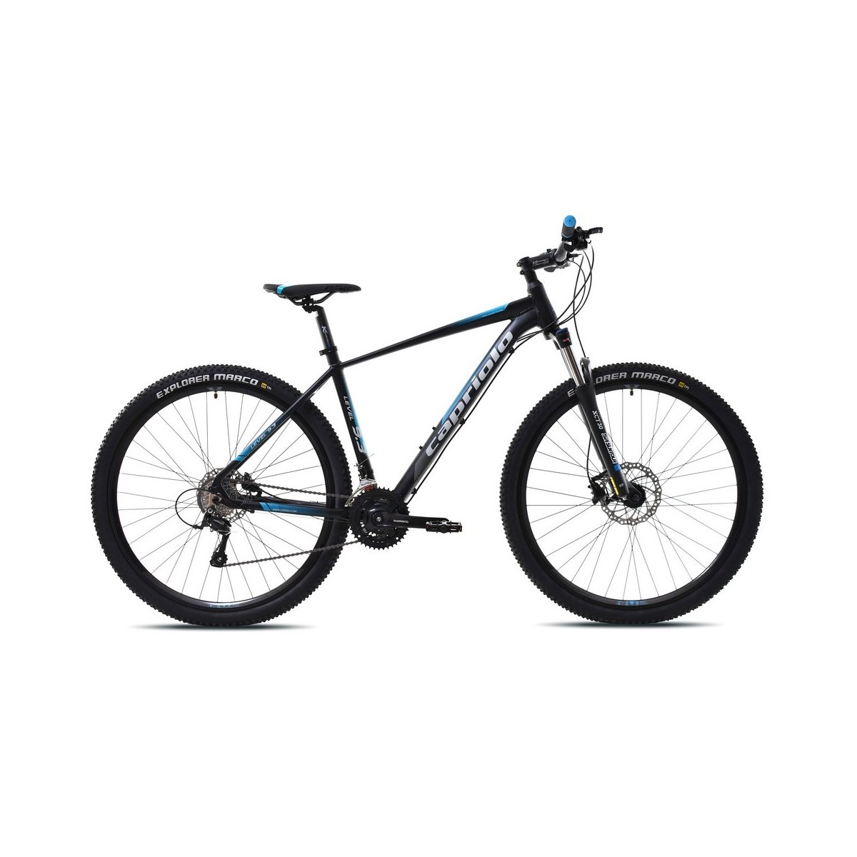 Велосипед CAPRIOLO MTB LEVEL 9.3 29'' 3 X 8, ALU 21'' чёрный - синий 2024