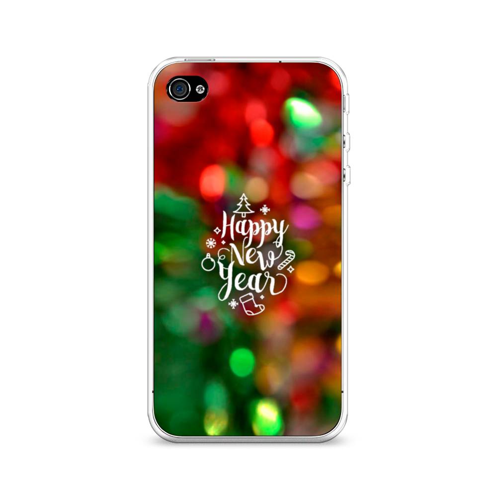 

Чехол на Apple iPhone 4/4S "Новый Год на елке", Зеленый;красный;желтый, 10150-5