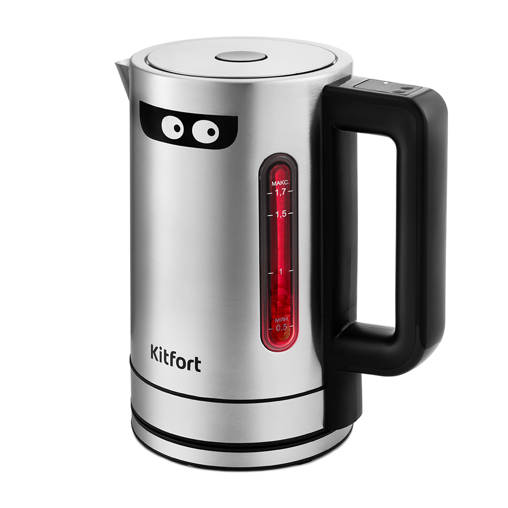 Чайник электрический Kitfort КТ-6143 1.7 л серебристый кофемолка kitfort кт 766 серебристый