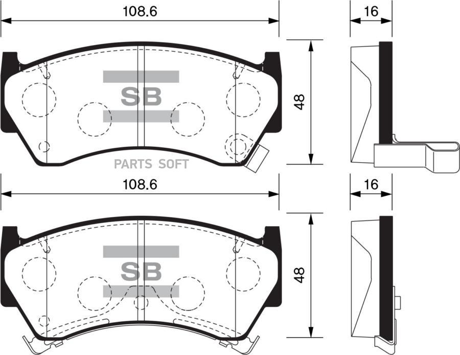 

Тормозные колодки Sangsin brake дисковые SP1122, SP1122