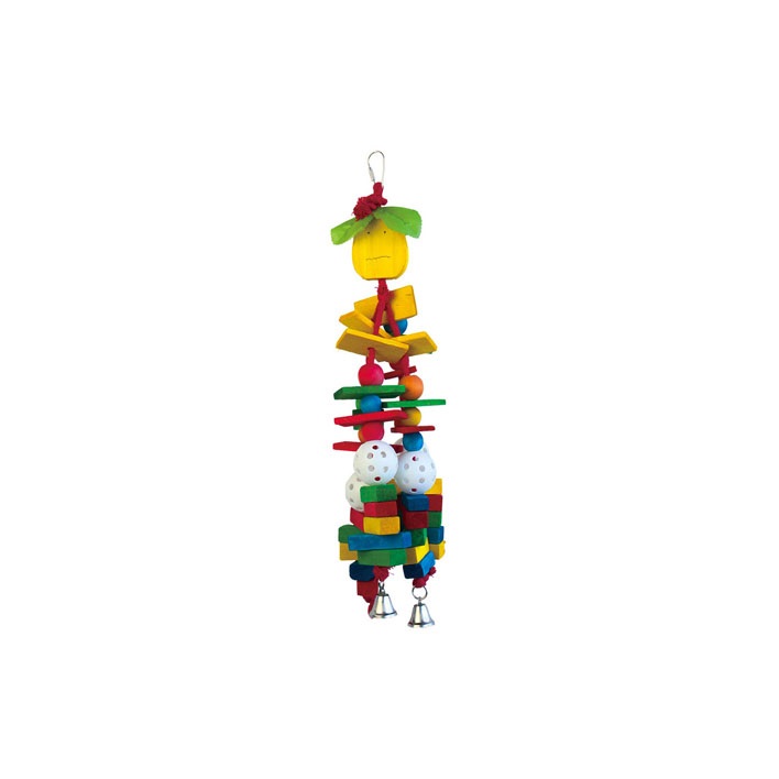 Игрушка для птиц SkyRus Wooden man, разноцветная, дерево, 45х12 см