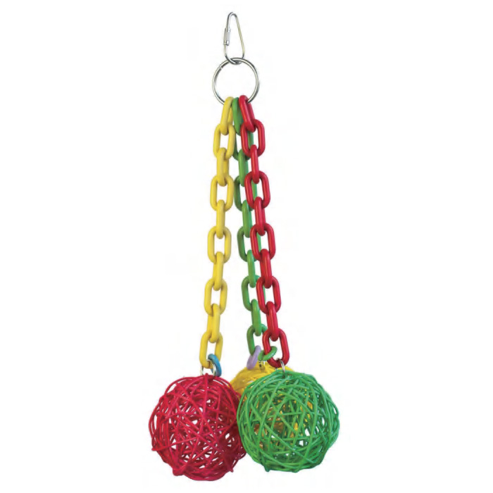 Игрушка для птиц SkyRus Цветные шарики, разноцветные, пластик, 30х8 см