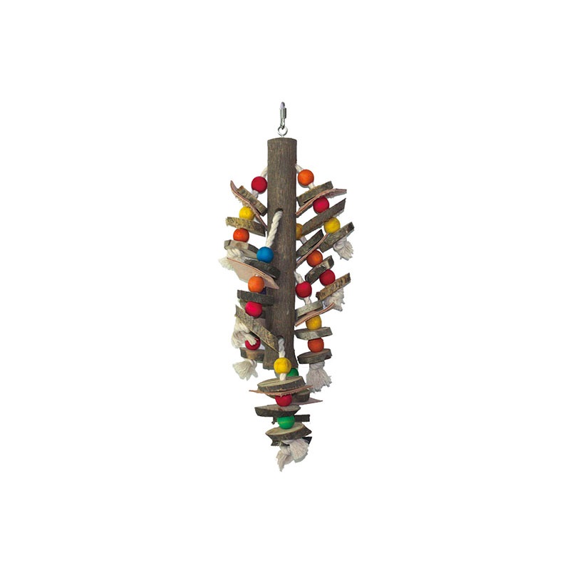 Игрушка для птиц SkyRus Деревянные чипсы, разноцветная, дерево, 12х12х52 см
