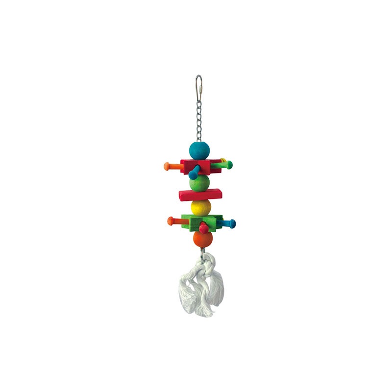 Игрушка для птиц SkyRus Занятные жёрдочки, разноцветная, дерево, 25х8 см