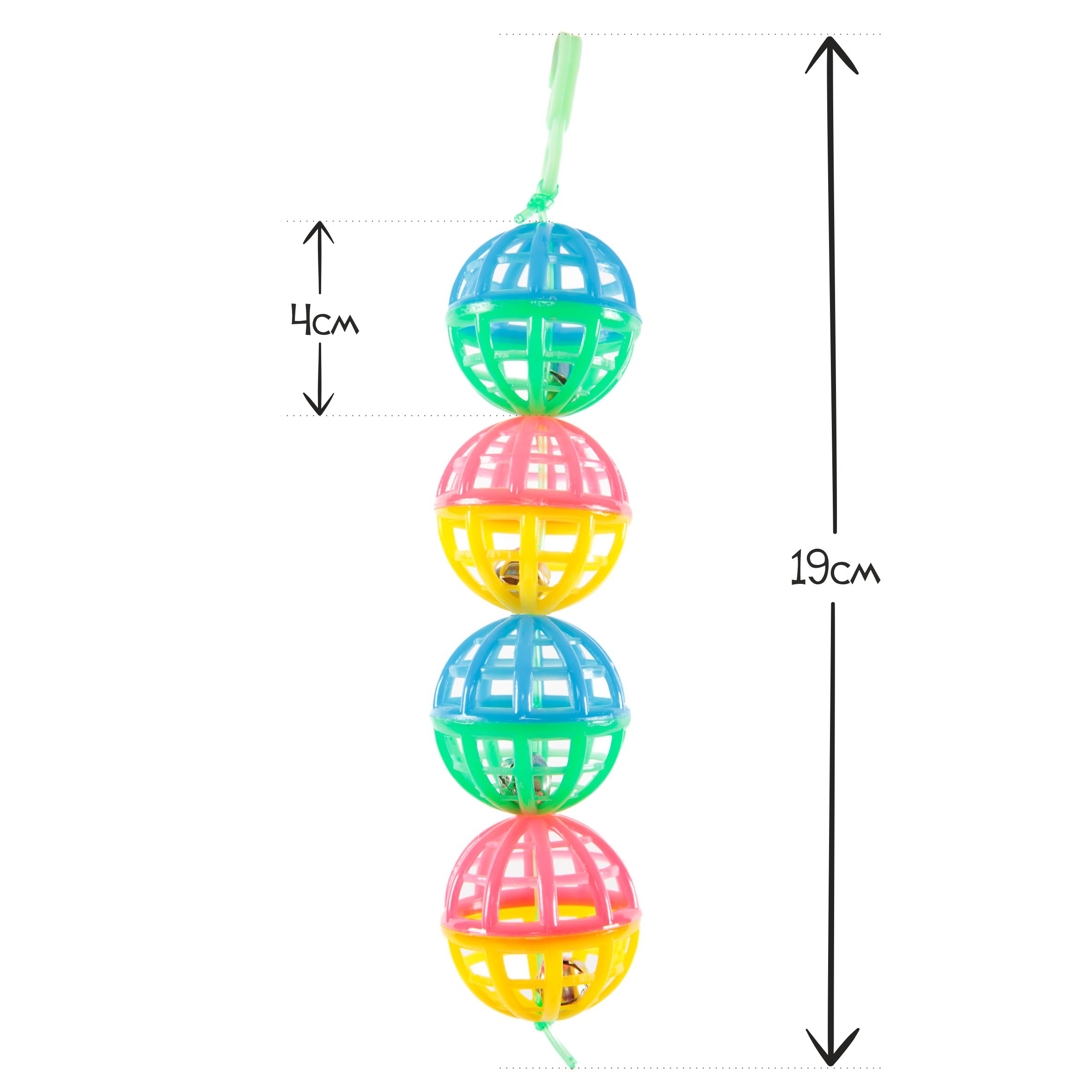 

Игрушка для птиц SkyRus Шарики с колокольчиками, желтые, пластик, 19 см, Желтый