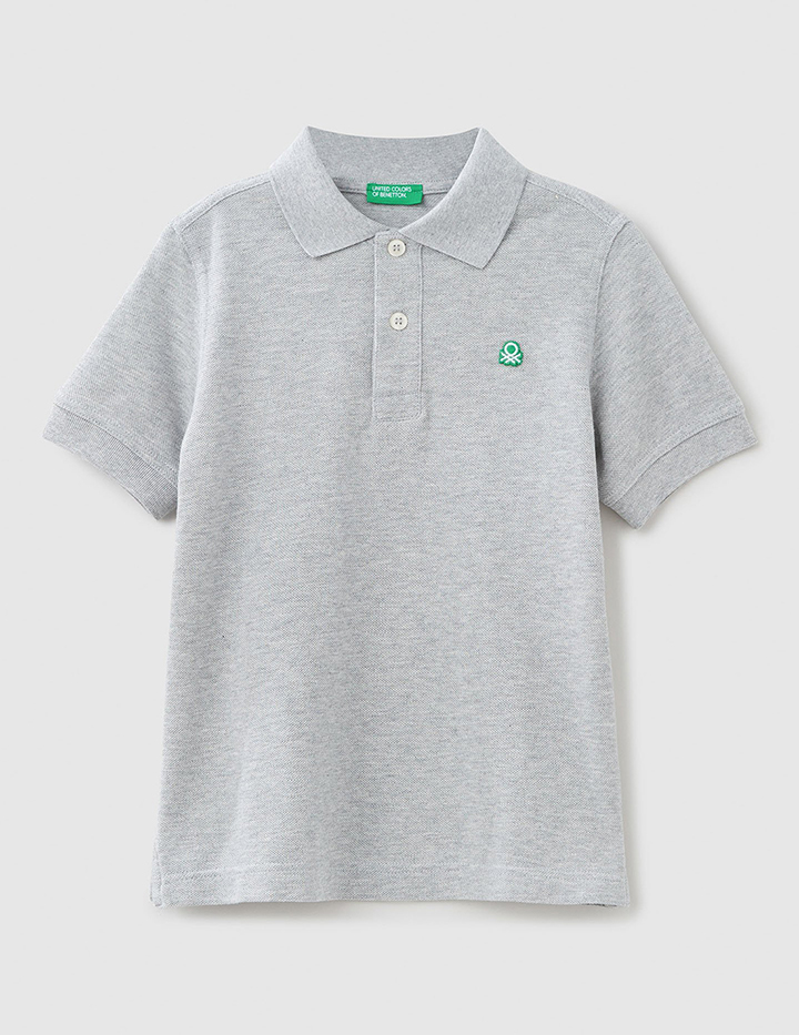

Поло для мальчиков Benetton цв. серый р.128, CCC_3089C3135