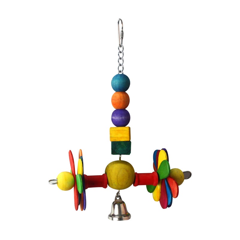 Игрушка для птиц SkyRus Цветок для Дэйзи, разноцветная, дерево, 50х17 см