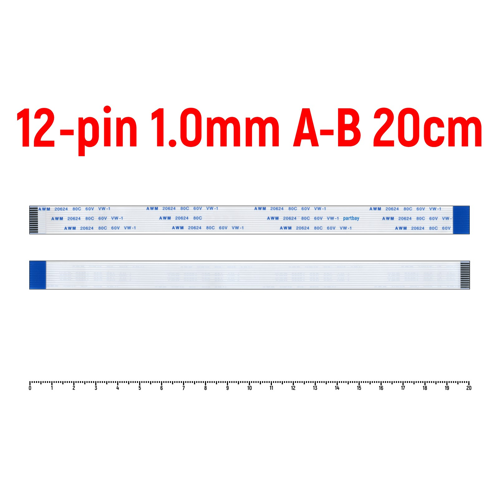 

Шлейф FFC 12-pin Шаг 1.0mm Длина 20cm