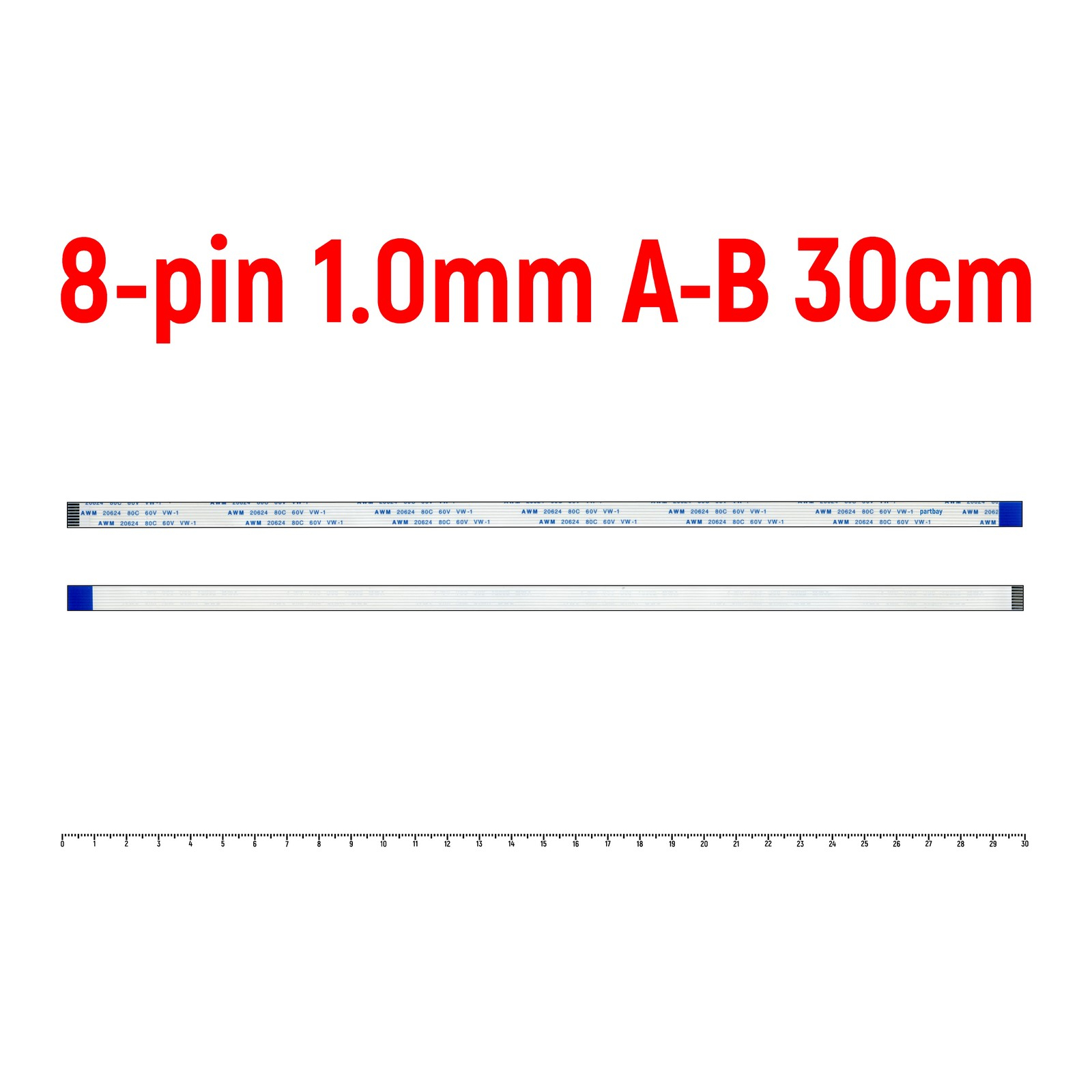 

Шлейф FFC 8-pin Шаг 1.0mm Длина 30cm