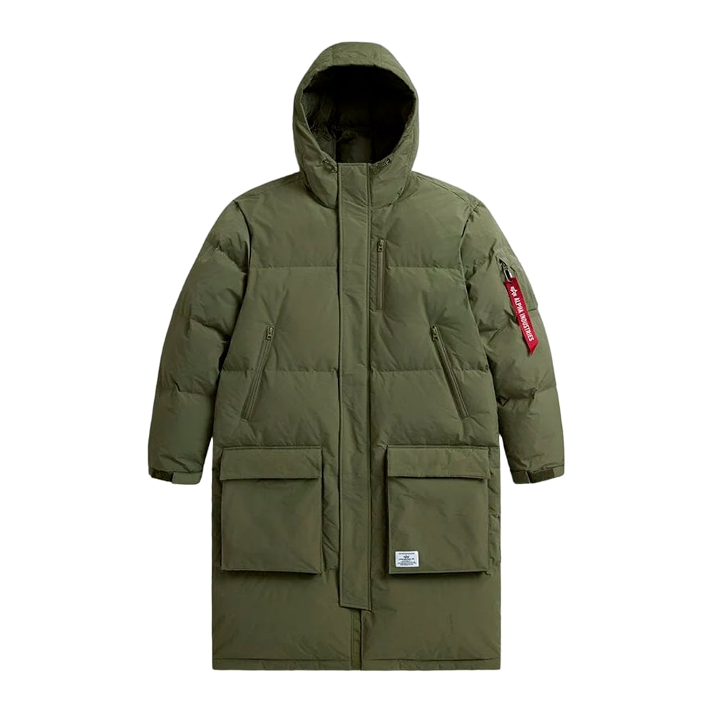 Пуховик мужской Alpha Industries Long Puffer Parka зеленый XL 55990₽