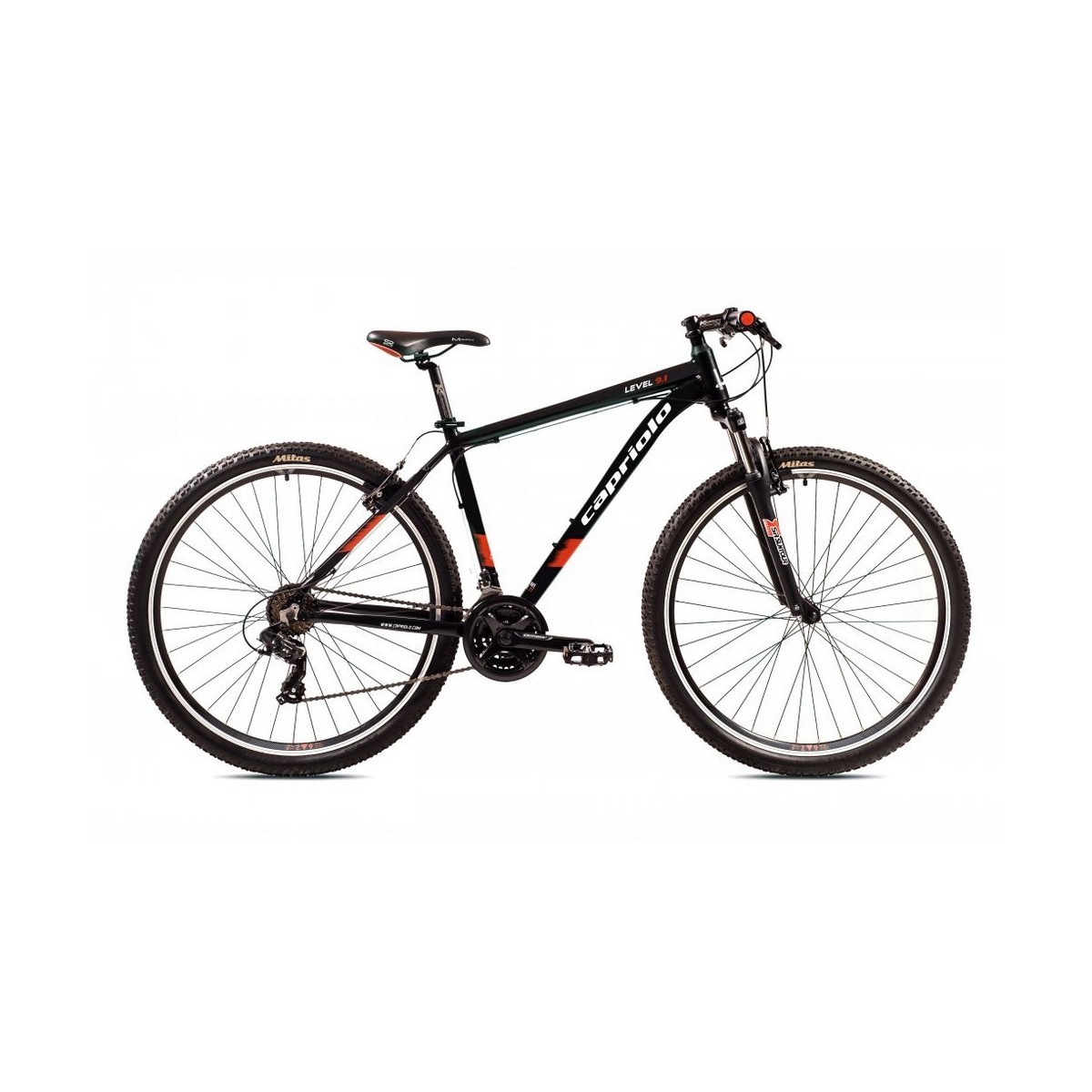 Велосипед CAPRIOLO MTB LEVEL 9.1 29'' (3 X 7), ALU 19'' (чёрный (мат) - красный)