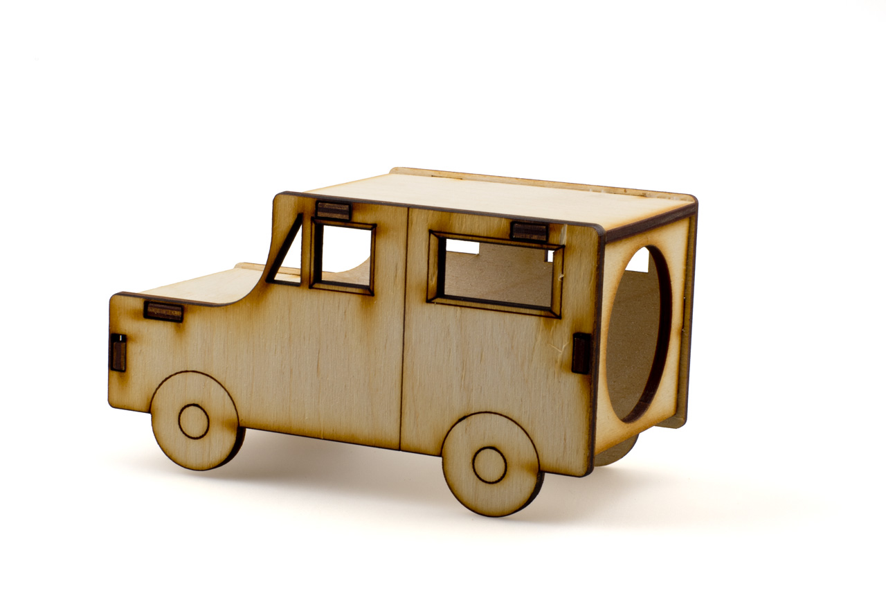 Домик для грызунов деревянный ВАКА Машина, 15х8х9 см