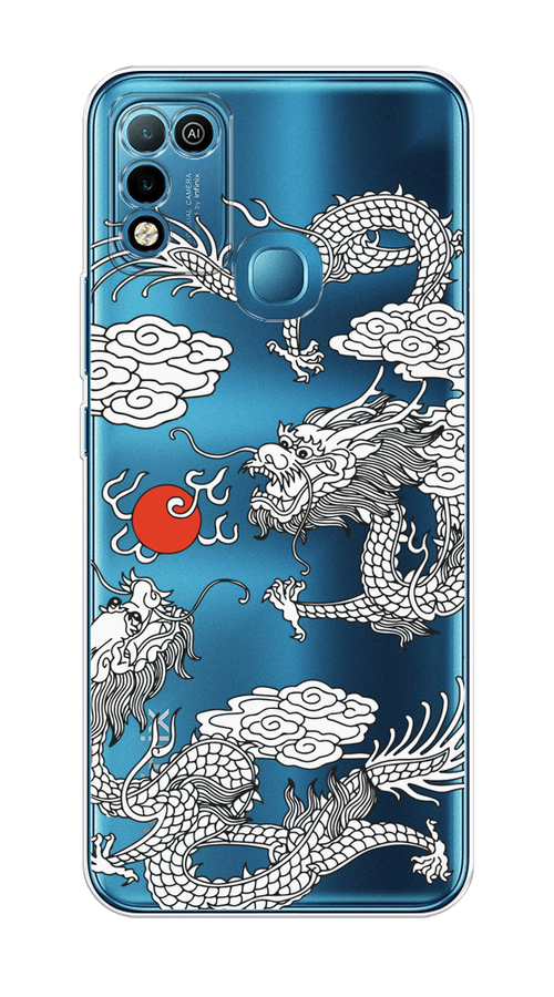 

Чехол на Infinix Hot 10 Play/Hot 11 Play "Драконы с ножом", Прозрачный;черный;белый, 3100650-1