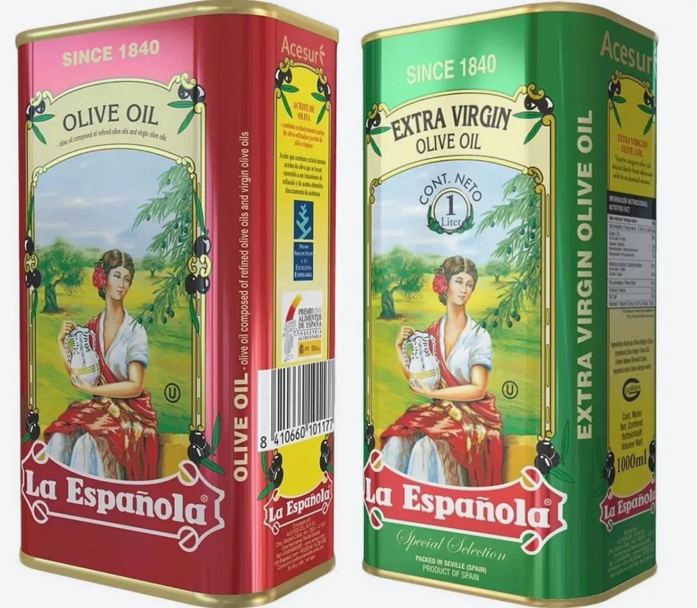 Набор оливковых масел La Espanola Olive Oil Classic и Extra Virgin, 2 шт по 1 л