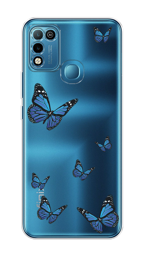 

Чехол на Infinix Hot 10 Play/Hot 11 Play "Blue butterflies", Синий;черный, 3100650-1