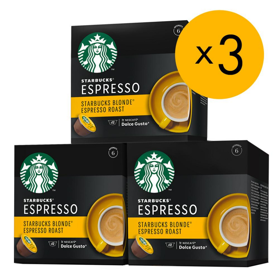 фото Кофе в капсулах starbucks blonde espresso roast 12 капсул х 3 шт.