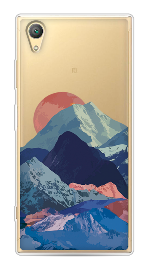 

Чехол на Sony Xperia XA1 plus "Закат в снежных горах", Красный;серый;голубой, 53050-2