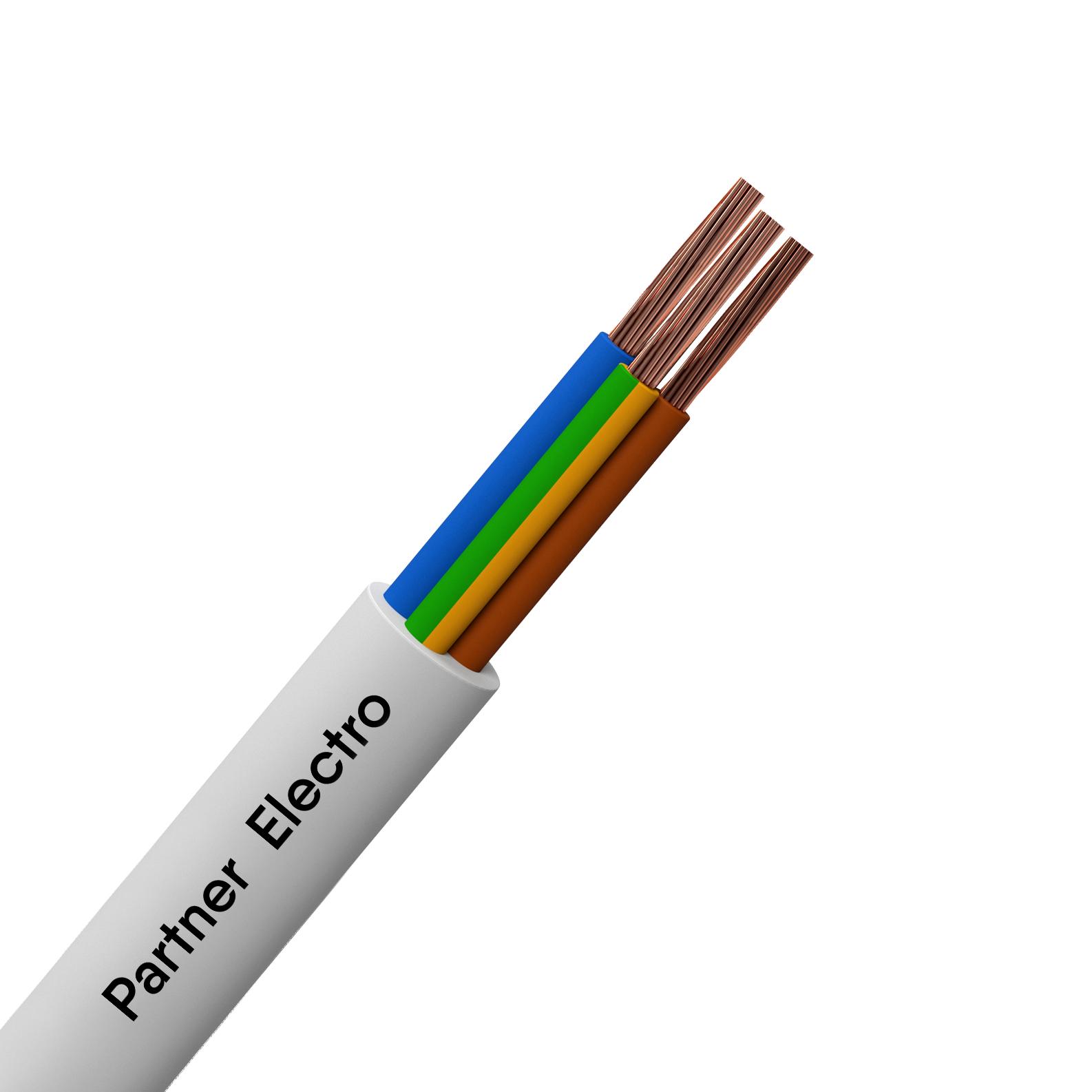 Провод Партнер-Электро ПВСнг(А)-LS 3х0,75 белый (100м) шнур для вязания 100% полиэфир ширина 3 мм 100м белый