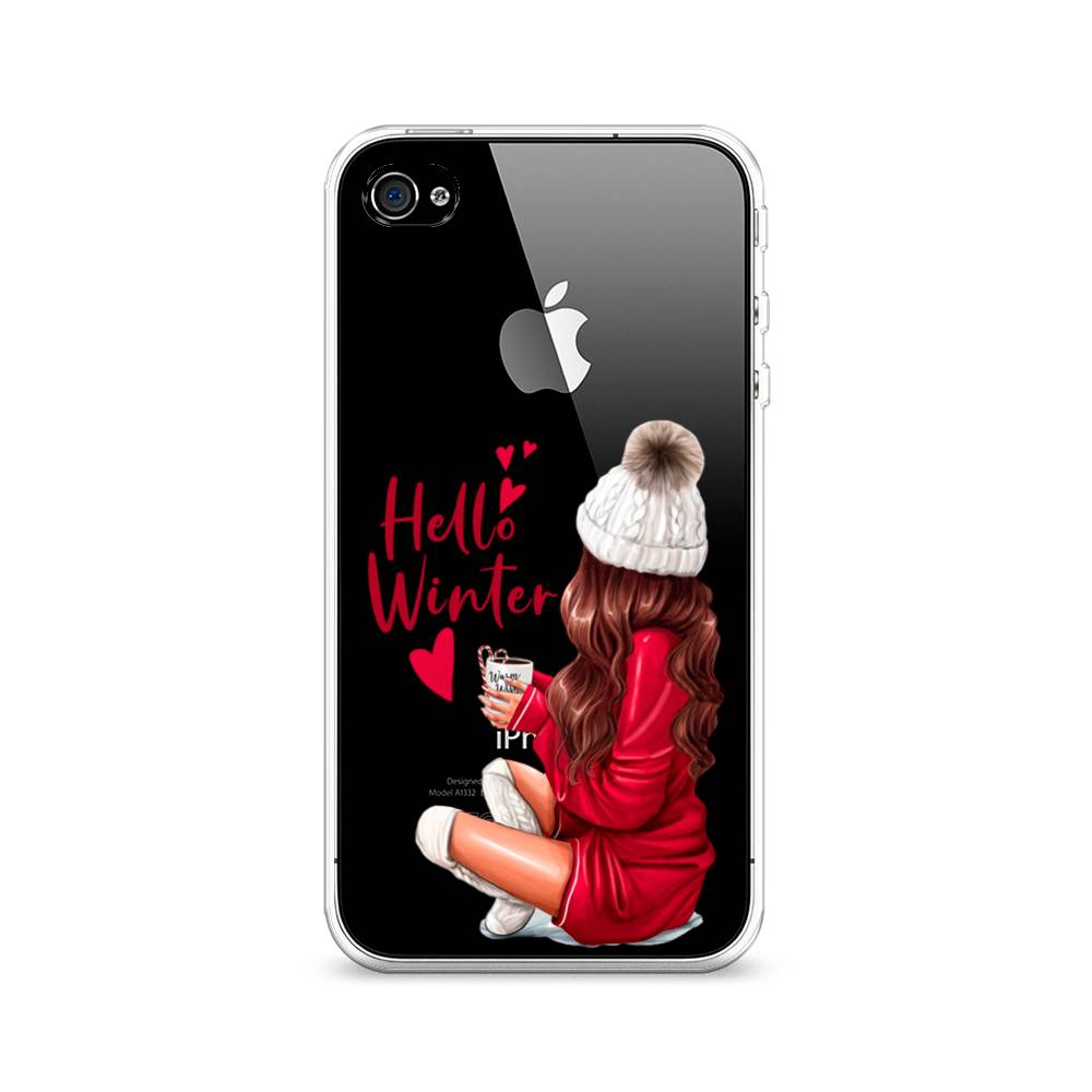 

Чехол на Apple iPhone 4/4S "Hello winter", Красный;белый;коричневый, 10150-5