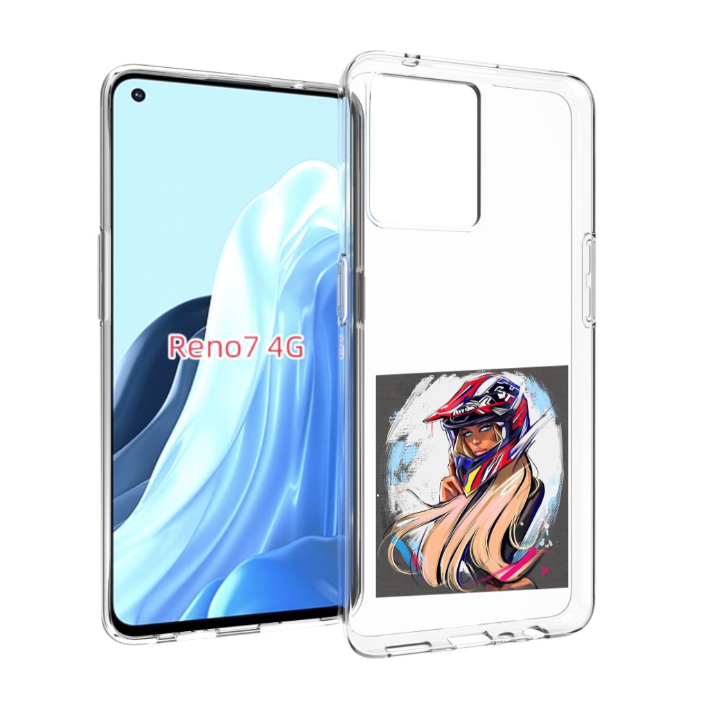 

Чехол MyPads девушка-в-шлеме для OPPO RENO 7 4G, Прозрачный, Tocco