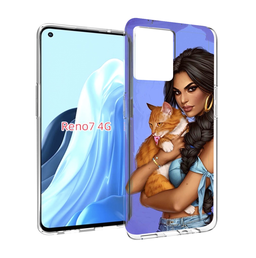 

Чехол MyPads девушка-красивая-с-синим-фоном женский для OPPO RENO 7 4G, Прозрачный, Tocco