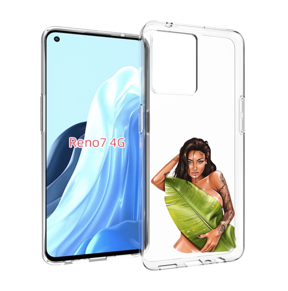 

Чехол MyPads девушка-модель-с-большим-листом женский для OPPO RENO 7 4G, Прозрачный, Tocco