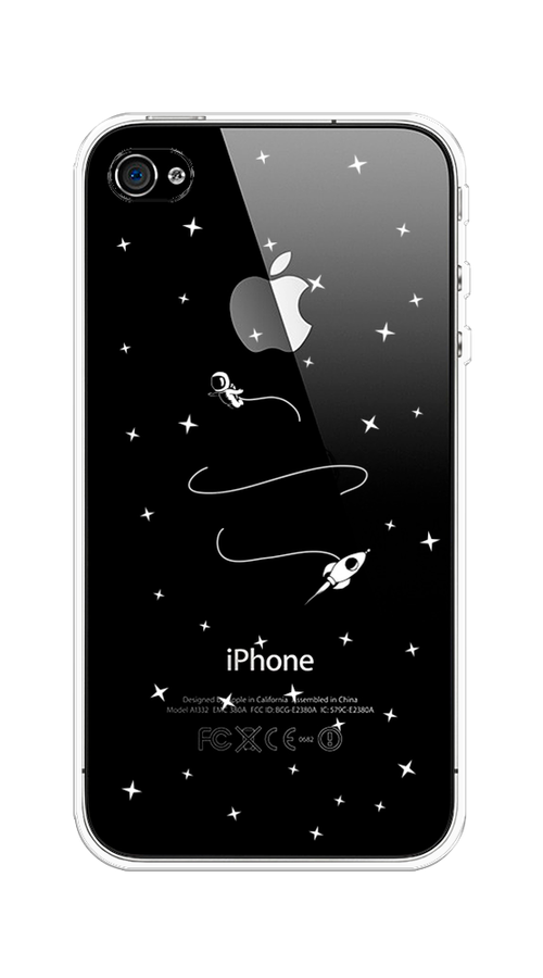 

Чехол на Apple iPhone 4 "Полет вокруг луны", Белый;серый;черный, 10150-2