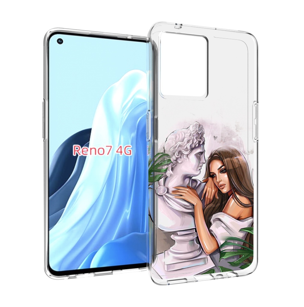 

Чехол MyPads девушка-модель-со-статуей женский для OPPO RENO 7 4G, Прозрачный, Tocco
