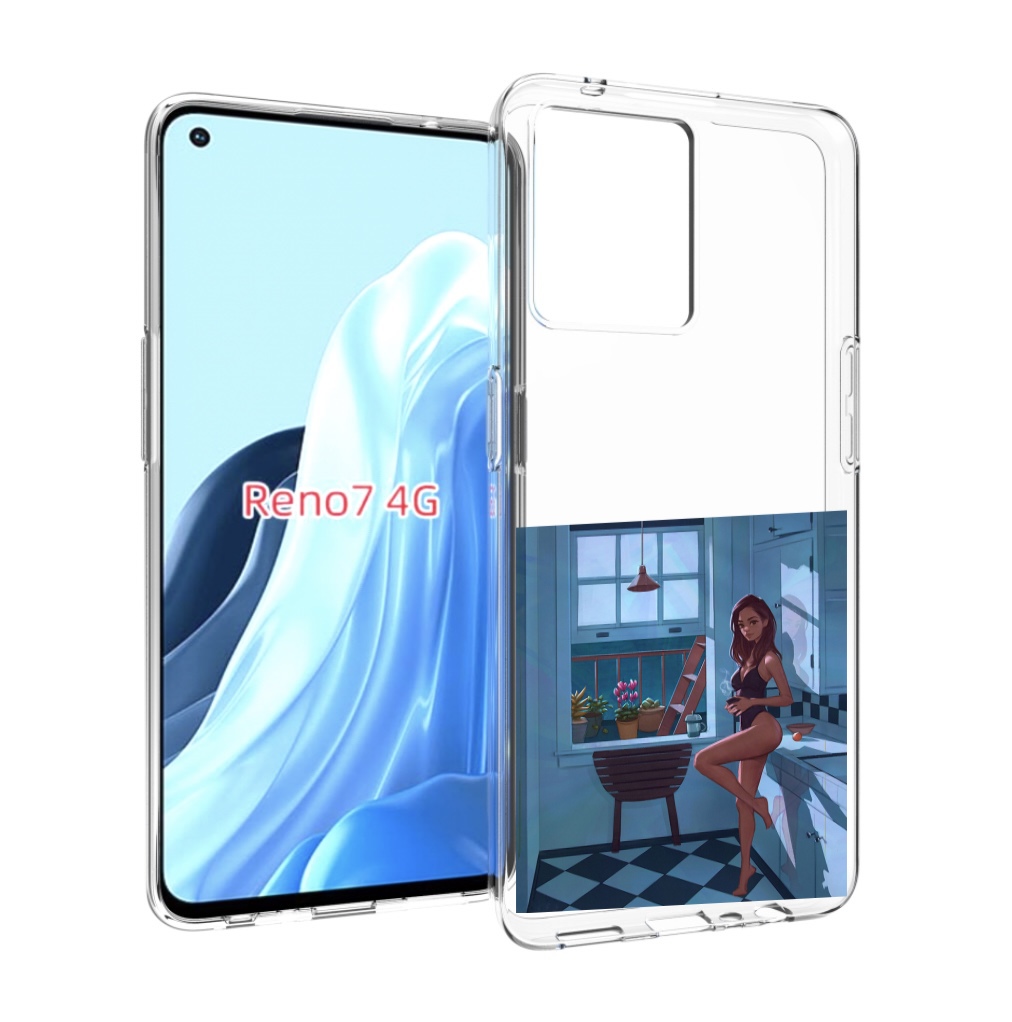 

Чехол MyPads девушка-на-кухне для OPPO RENO 7 4G, Прозрачный, Tocco