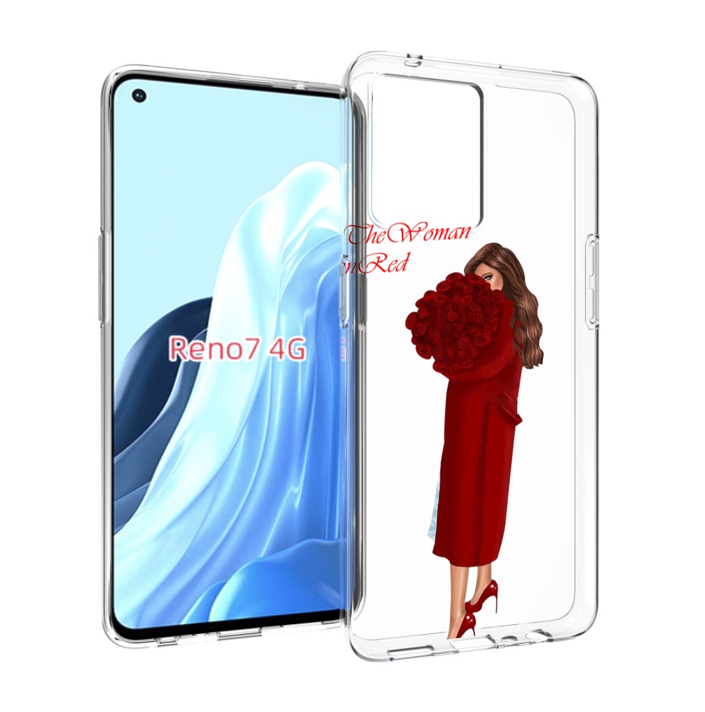 

Чехол MyPads девушка-полностью-в-красном женский для OPPO RENO 7 4G, Прозрачный, Tocco